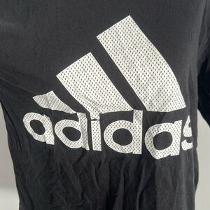 Adidas Men's Black and White T-shirt Medium